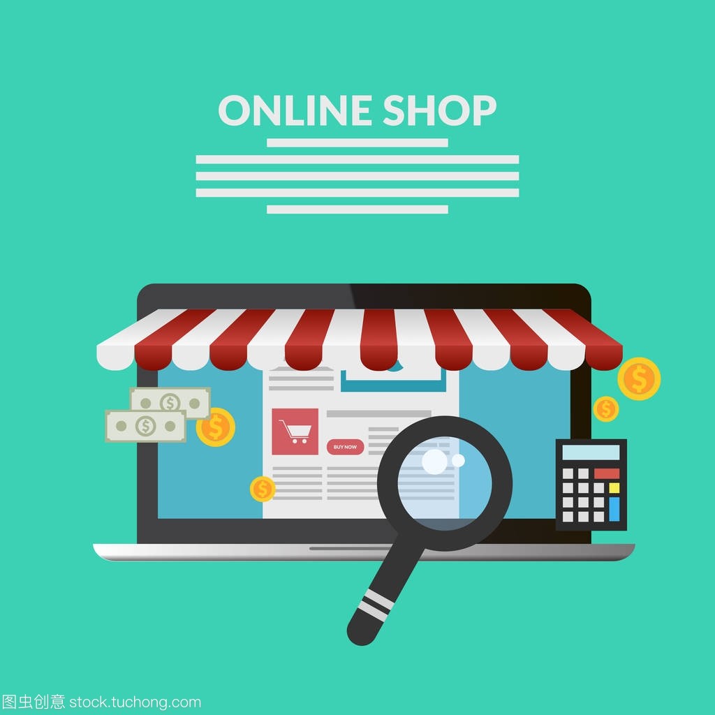 网上开店矢量平面设计横幅 eps 10